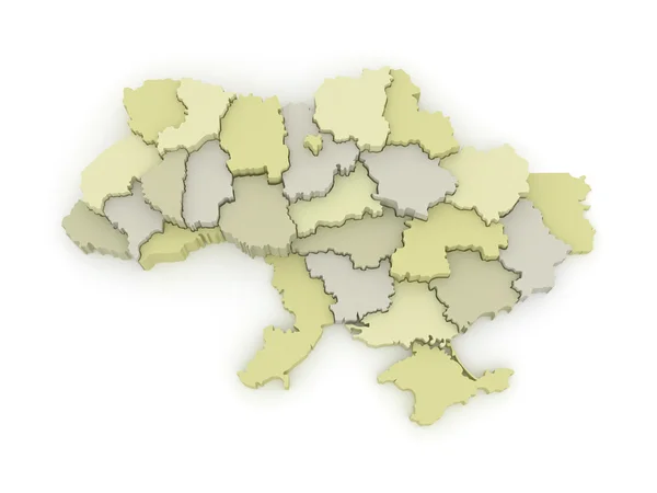Ukrayna'nın üç boyutlu harita. — Stok fotoğraf