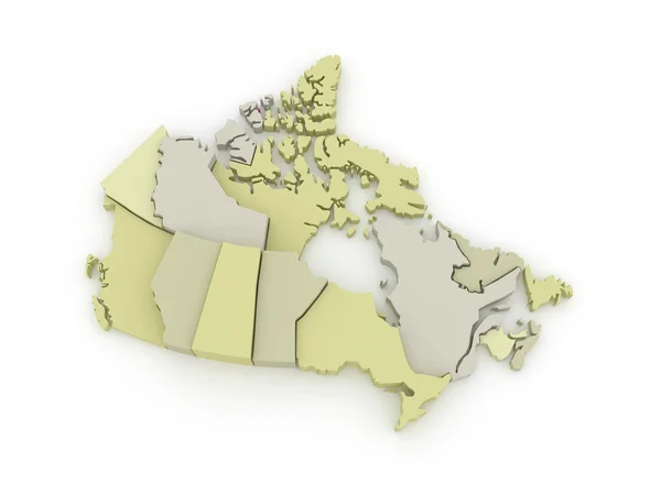 Three-dimensional map of Canada. — Zdjęcie stockowe