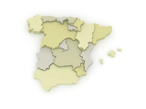 Mapa tridimensional da Espanha . — Fotografia de Stock