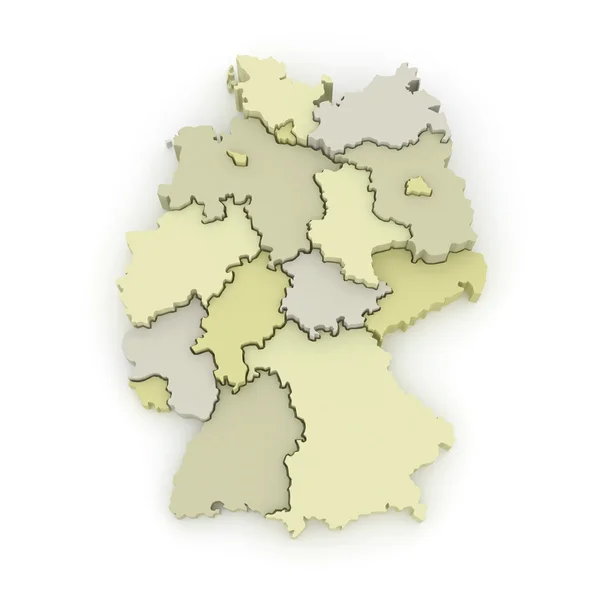 Trojrozměrná Mapa Německa. — Stock fotografie