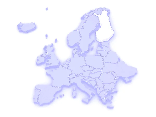 Karta över Europa och finland. — Stockfoto