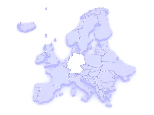 Mapa de Europa y Alemania . — Foto de Stock