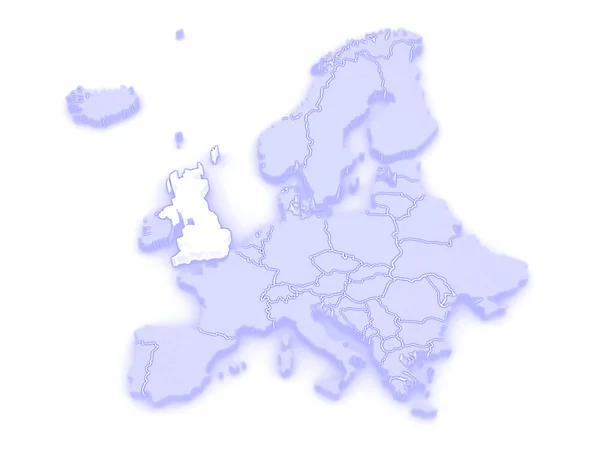 Karte von Europa und vereinigtem Königreich. — Stockfoto
