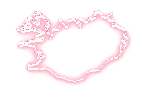 İzlanda Haritası. — Stok fotoğraf