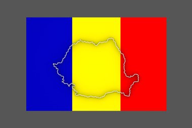 üç boyutlu harita Romanya.