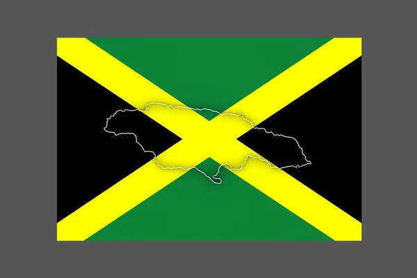 Mapa Jamajka. — Zdjęcie stockowe