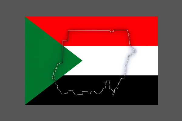 O mapa de sudan . — Fotografia de Stock