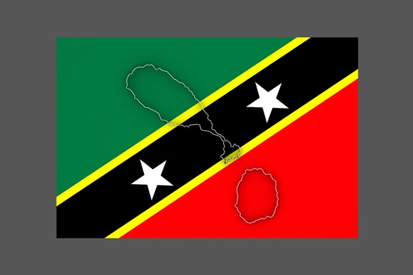 Karte von Saint Kitts und Nevis. — Stockfoto