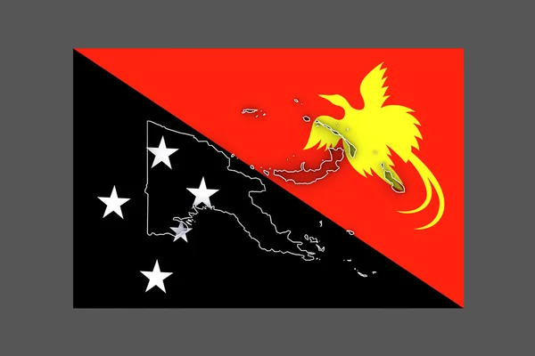 Papua - Yeni Gine Haritası. — Stok fotoğraf