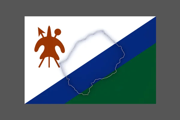 El mapa de Lesotho . —  Fotos de Stock