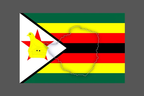 Kaart van zimbabwe. — Stockfoto