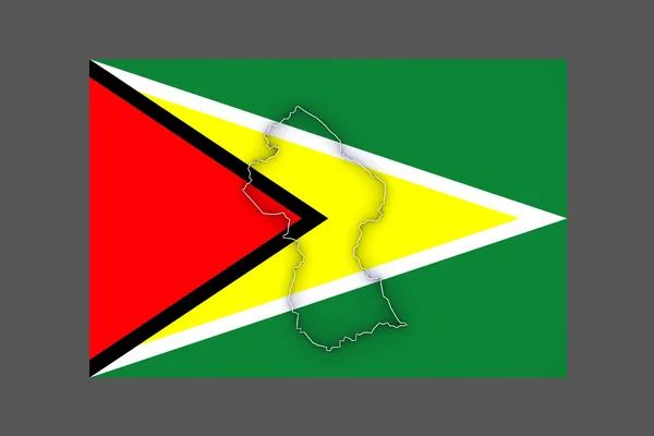 Guyana Térkép. — Stock Fotó