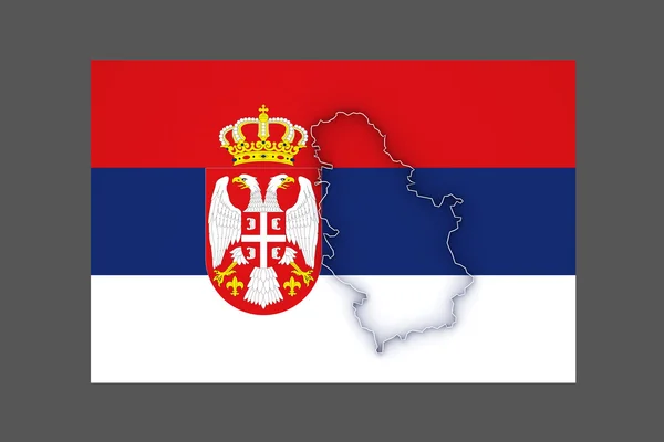 सर्बिया का नक्शा . — स्टॉक फ़ोटो, इमेज