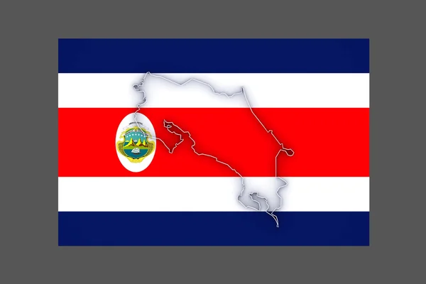 El mapa de Costa Rica. —  Fotos de Stock