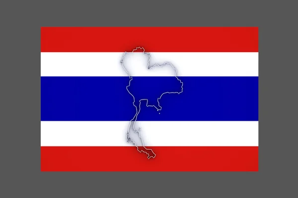 Kaart van thailand. — Stockfoto