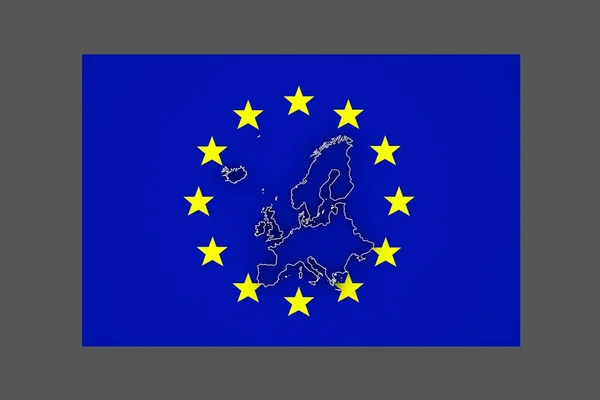 Driedimensionale kaart van Europa. — Stockfoto