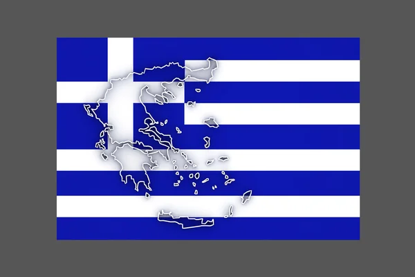 Tredimensjonalt kart over Hellas . – stockfoto