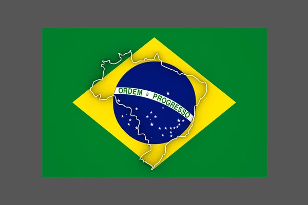 Трехмерная карта Бразилии . — стоковое фото