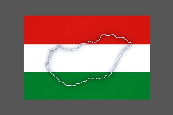 Тривимірну карту Угорщини. — стокове фото