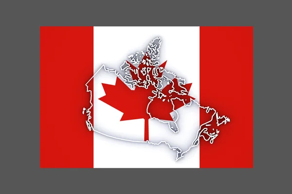 Carte tridimensionnelle du Canada . — Photo