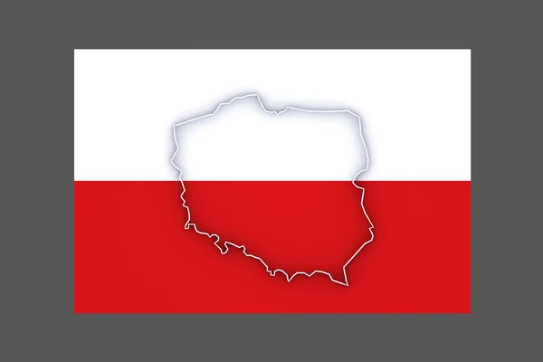 Mapa tridimensional de Polonia . —  Fotos de Stock