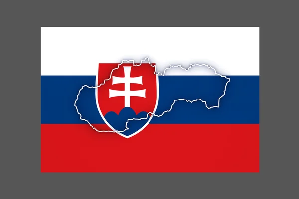 Three-dimensional map of Slovakia. — Stock Photo, Image