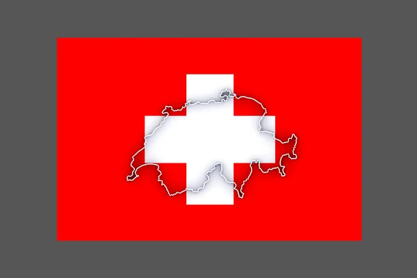 Three-dimensional map of Switzerland. — Stock Photo, Image