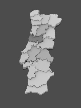 üç boyutlu harita Portekiz.