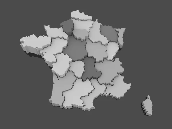 프랑스의 3 차원 지도. — 스톡 사진