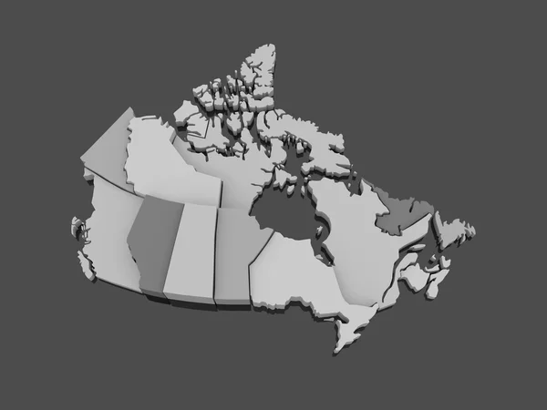 Three-dimensional map of Canada. — Stock Photo, Image