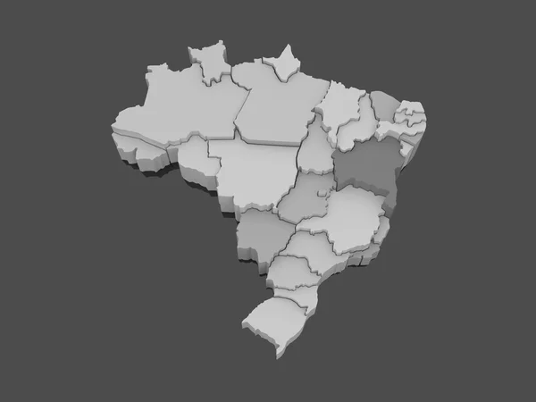 Mapa tridimensional do Brasil . — Fotografia de Stock