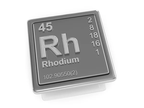 Rodyum. kimyasal element. — Stok fotoğraf