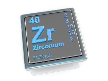Zirconium. Chemical element. clipart