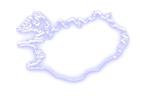 Karta över Island. — Stockfoto