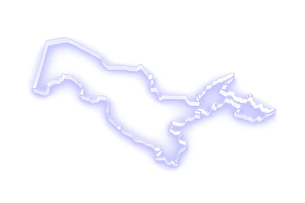 Mapa Uzbekistanu — Zdjęcie stockowe