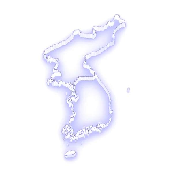 Mapa Koreje — Stock fotografie