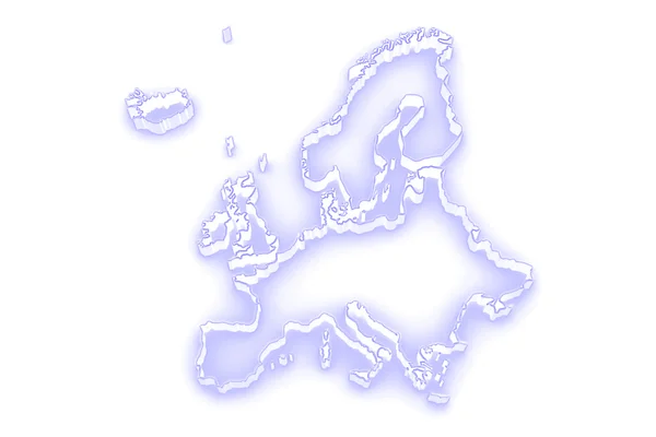 Trójwymiarowa mapa Europy. — Zdjęcie stockowe