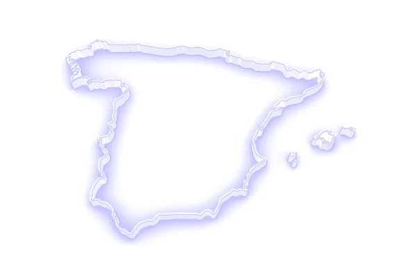 Üç boyutlu İspanya Haritası. — Stok fotoğraf
