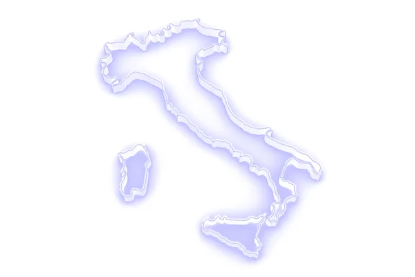 Trojrozměrná mapa Itálie. — Stock fotografie