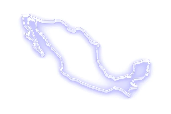 मेक्सिकोचा तीन-आयामी नकाशा . — स्टॉक फोटो, इमेज