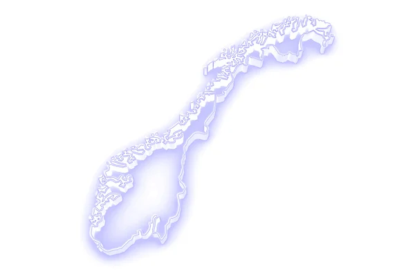 Mappa tridimensionale della Norvegia . — Foto Stock