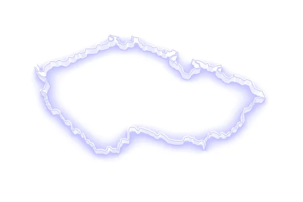 Tsekin tasavallan kolmiulotteinen kartta . — kuvapankkivalokuva