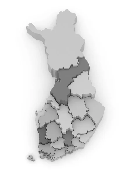 Mappa tridimensionale della Finlandia . — Foto Stock