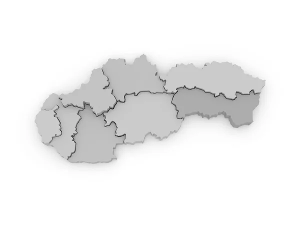 Carte en trois dimensions de la Slovaquie . — Photo