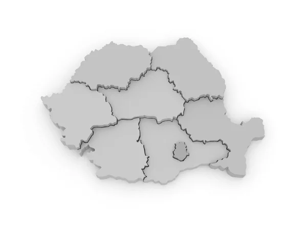 Mappa tridimensionale della Romania . — Foto Stock