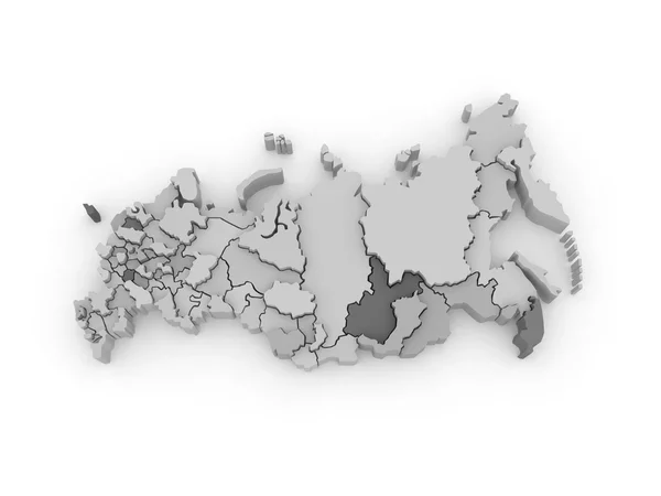 Tredimensionell karta över Ryssland. — Stockfoto