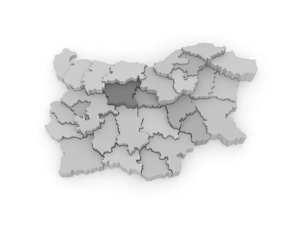 Three-dimensional map of Bulgaria. — Stock Photo, Image