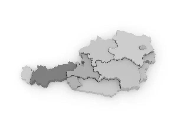 Trojrozměrná mapa Rakouska. — Stock fotografie