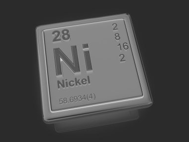 Nikel. kimyasal element.