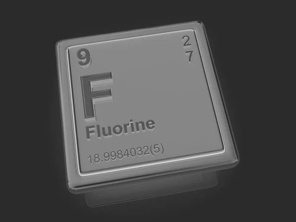 Fluor. pierwiastek chemiczny. — Zdjęcie stockowe